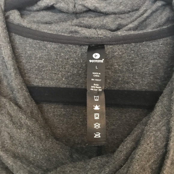 90 Degree by Reflex Charcoal Mock Neck Pullover Thin Sweatshirt Size L - Picture 2 of 7